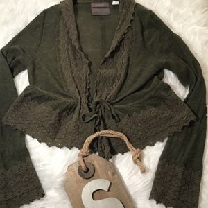 Anthropologie Guinevere Green Wool Alpaca Sz Large